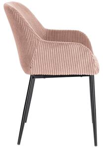 Růžová manšestrová jídelní židle Kave Home Konna