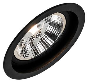Kulaté zapuštěné bodové světlo černé nastavitelné - Chuck 111