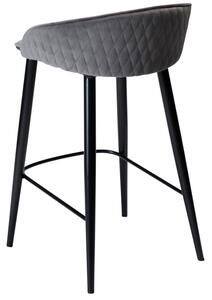 ​​​​​Dan-Form Šedá sametová barová židle DAN-FORM Dual 66 cm