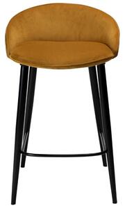 ​​​​​Dan-Form Okrově žlutá sametová barová židle DAN-FORM Dual 76 cm