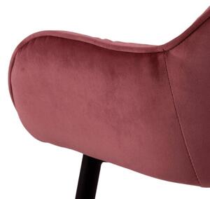 Scandi Korálově červená sametová barová židle Norman 75 cm