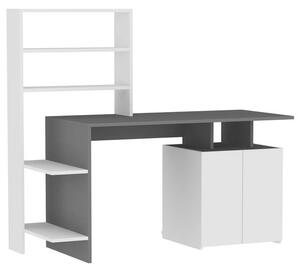 Psací stůl s regálem MELIS bílá/antracitová