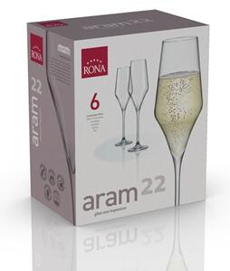 Rona Sklenice na šumivé víno ARAM 220 ml, 6 ks
