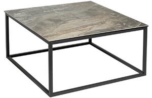 Moebel Living Šedý keramický konferenční stolek Batik 75 x 75 cm s mramorovým vzhledem