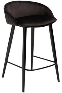 Dan-Form Černá sametová barová židle DanForm Dual 66 cm