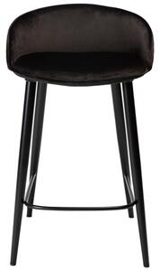 ​​​​​Dan-Form Černá sametová barová židle DAN-FORM Dual 66 cm