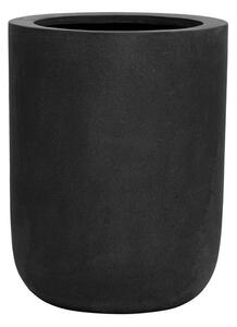 Pottery Pots Venkovní květináč kulatý Dice L, Black (barva černá), kolekce Natural, kompozit Fiberstone, průměr 34 cm x v 44 cm, objem cca 37 l