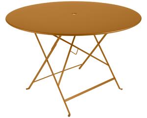 Hnědý kovový skládací stůl Fermob Bistro Ø 117 cm
