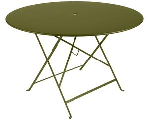 Zelený kovový skládací stůl Fermob Bistro Ø 117 cm - odstín pesto