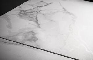 Moebel Living Bílý skleněný rozkládací jídelní stůl Marbor 180-260 x 90 cm
