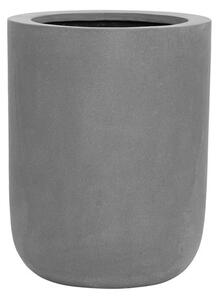 Pottery Pots Venkovní květináč kulatý Dice L, Grey (barva šedá), kolekce Natural, kompozit Fiberstone, průměr 34 cm x v 44 cm, objem cca 37 l