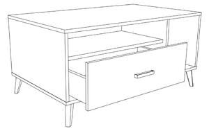 Konferenční stolek PORTO - dub artisan/šedá