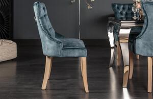 Moebel Living Modrá sametová jídelní židle Aclen