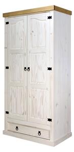 Masivní skříň 2 dveřová bílý vosk CORONA classic