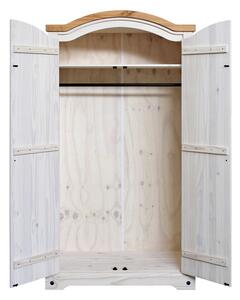 Masivní skříň 2 dveřová bílý vosk CORONA rustic