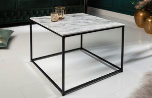 Moebel Living Bílý mramorový konferenční stolek Giraco 50 x 50 cm