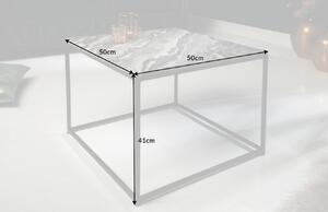 Moebel Living Šedý mramorový konferenční stolek Giraco 50 x 50 cm