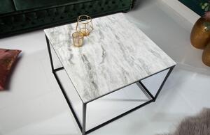 Moebel Living Bílý mramorový konferenční stolek Giraco 50 x 50 cm
