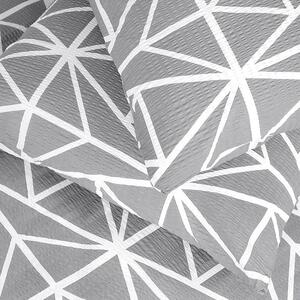 Goldea krepové ložní povlečení deluxe - vzor 1049 bílé geometrické tvary na šedém 140 x 200 a 70 x 90 cm