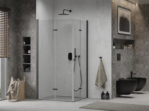Mexen Lima Duo sprchový kout se skládacími dveřmi 80(dveře) x 70(dveře), 6mm čiré sklo, černý profil, 856-080-070-70-00-02