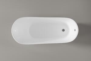 Freestanding Bathtub PARIS Glossy white - optional metal feets and freestanding bath tap