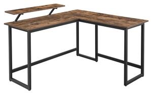 Rohový psací stůl MONA II černá/hnědá