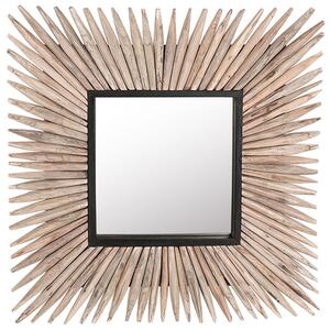 Nástěnné zrcadlo 64 x 64 cm světlé dřevo SASABE