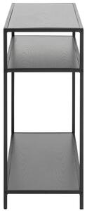 Scandi Černý jasanový toaletní stolek Darila 100 x 35 cm s policí