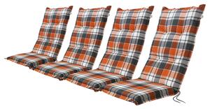 LIVARNO home Sada potahů na židli / křeslo Valencia, 120 x 50 x 8 cm, 4dílná, káro / červená / šedá (800003509)