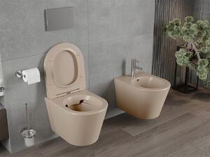 Mexen Rico, závěsná toaletní mísa 480x360x370 mm s pomalu padajícím sedátkem, cappuccino matná, 30724064