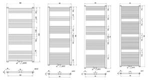 BERNSTEIN koupelnový radiátor R18W bílý rovný - možnost volby velikosti