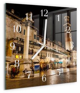Skleněné hodiny Noc ve městě zskb-30x30-00083285