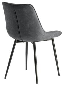 Grafitově černá koženková jídelní židle Kave Home Adelia