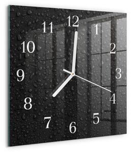 Skleněné hodiny Kapky vody zskb-30x30-00093674