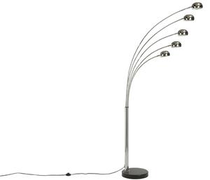 Moebel Living Stříbrná kovová stojací lampa Insolva