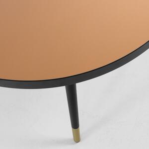 Černý kovový konferenční stolek Kave Home Dila 80 cm se skleněnou deskou