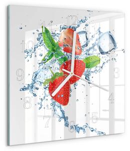 Skleněné hodiny Jahody zskb-30x30-00085106