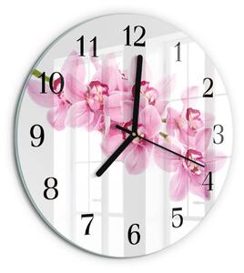 Skleněné nástěnné hodiny Orchidej zsoc-fi30-00175765