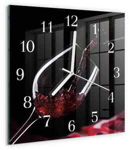Skleněné hodiny Víno zskb-30x30-00058262