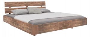 Dřevěná postel 140x200 Hamburg z kartáčovaného dřeva akácie