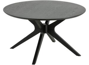 Scandi Černý dřevěný kulatý konferenční stolek Luella