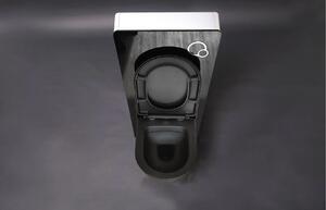 WC kompletní balíček 42: WC B-8030R v černém matném provedení a s měkce zavíraným sedátkem s předstěnovým prvkem G3008 a splachovací deskou vpředu