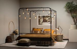 Hoorns Černá kovová dvoulůžková postel Alma 160 x 200 cm