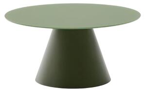 Matně zelený skleněný kulatý konferenční stolek Kave Home Wilshire 80 cm