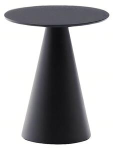 Matně černý skleněný kulatý odkládací stolek Kave Home Wilshire 35 cm
