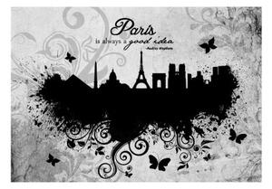 Fototapeta - Paris is always a good idea - black and white