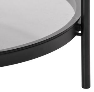 Scandi Černý skleněný konferenční stolek Britany 79 cm