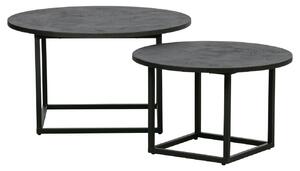 Hoorns Set dvou černých konferenčních stolků Horace 74/60 cm
