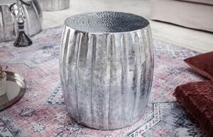 Moebel Living Stříbrný kovový odkládací stolek Morech 42 cm