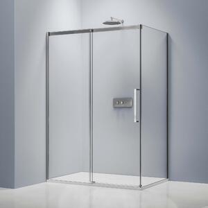 Rohový sprchový kout s posuvnými dveřmi Soft-Close DX906 FLEX - 8 mm nano sklo - chrom - možnost volby šířky